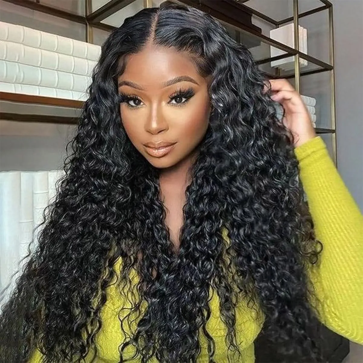 Long, polished wig style